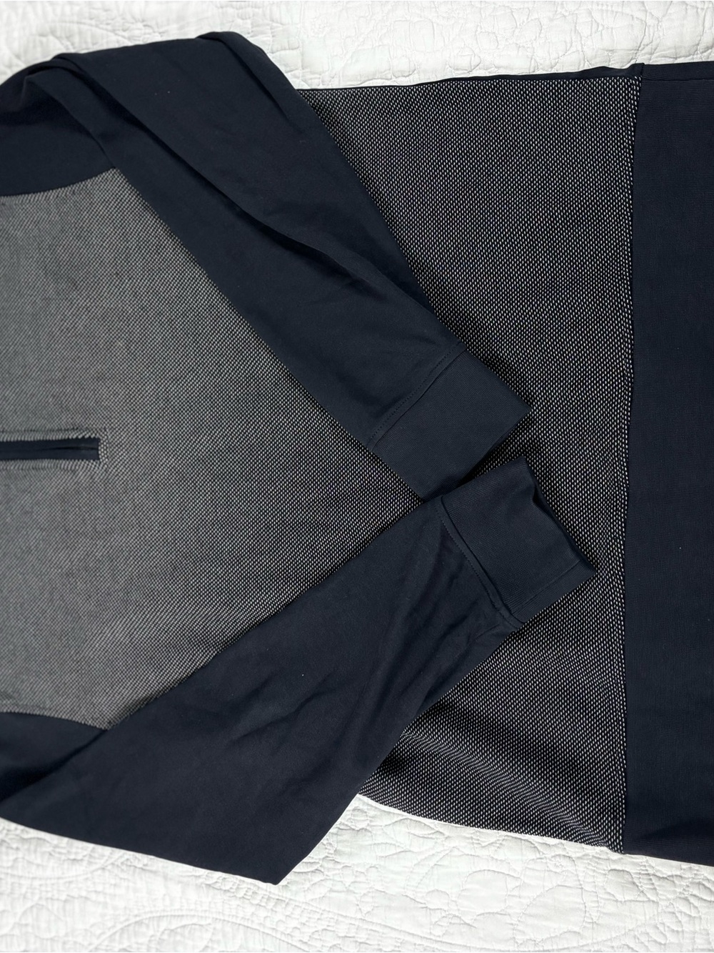 Ted Baker Navy and Gray Zip-Up Sweater